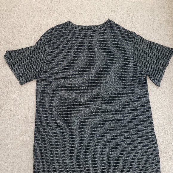 ZARA NAVY BLUE METALLIC THREAD KNIT TUNIC MINI SWEATER DRESS SIZE MEDIUM - Picture 2 of 4